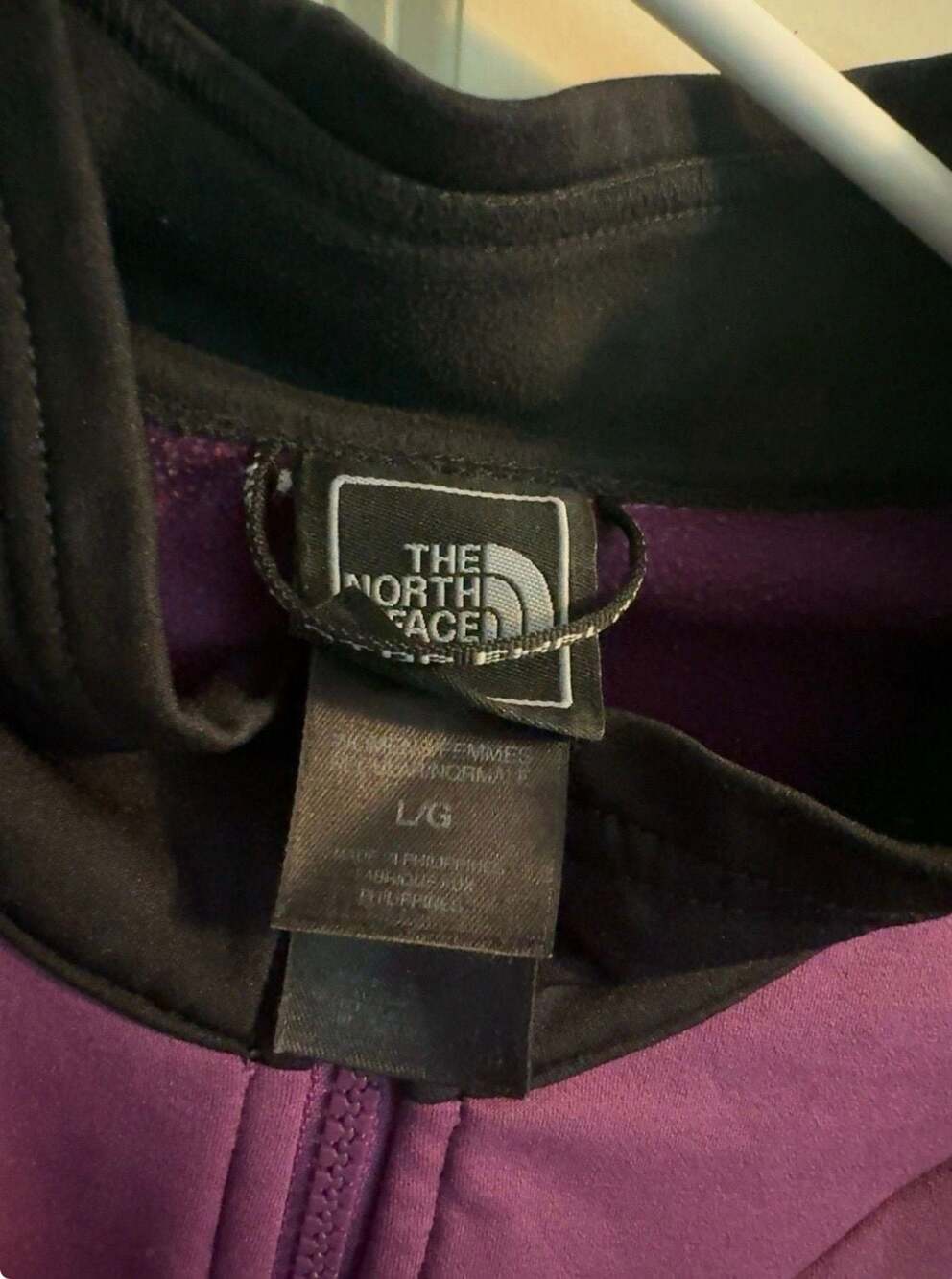 The North Face Women's TKA Stretch Full Zip Fleece Jacket Purple Large - Picture 3 of 3